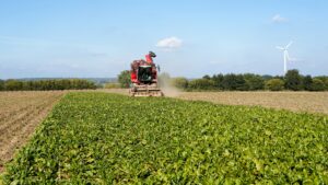 Erntemaschine auf dem Feld